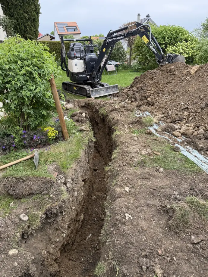 Fouille préparée par RP CONNECT SARL pour la pose de réseaux souterrains
