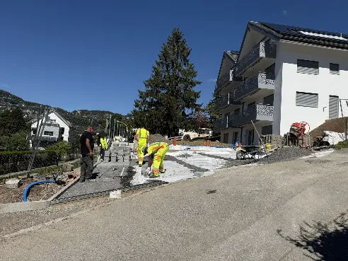 Travaux de niveaux et bordures sur une villa à Vevey